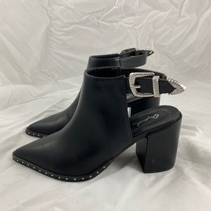 Black studded booties